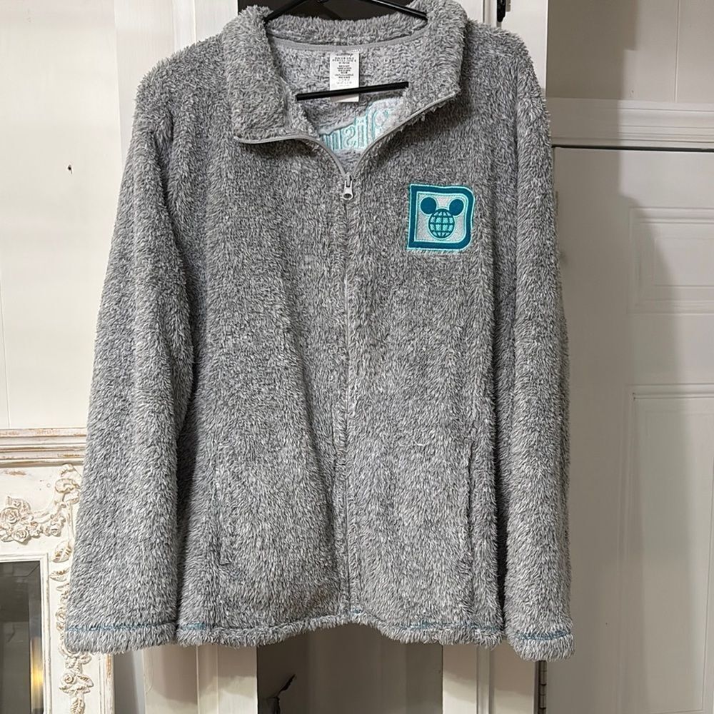 Disney Parks Walt Disney World Fleece Cozy Gray Adult Jacket Size 1X